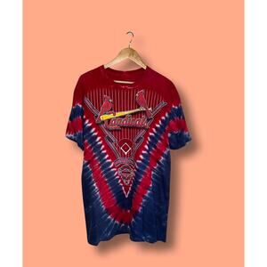 VINTAGE LIQUID BLUE St Louis Cardinals AOP Double Sided MENS LARGE t-shirt